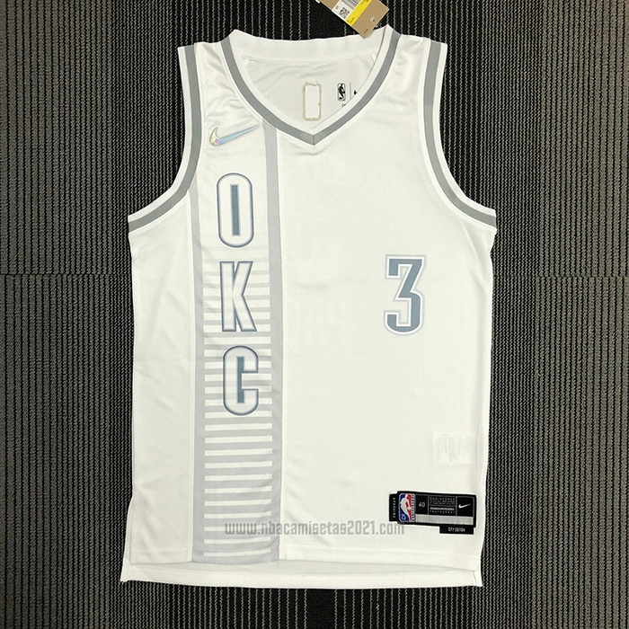 Camiseta Oklahoma City Thunder Chris Paul #3 Ciudad 2021-22 Blanco